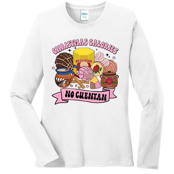 Christmas Pan Dulce Mexican Christmas Ladies Long Sleeve Shirt