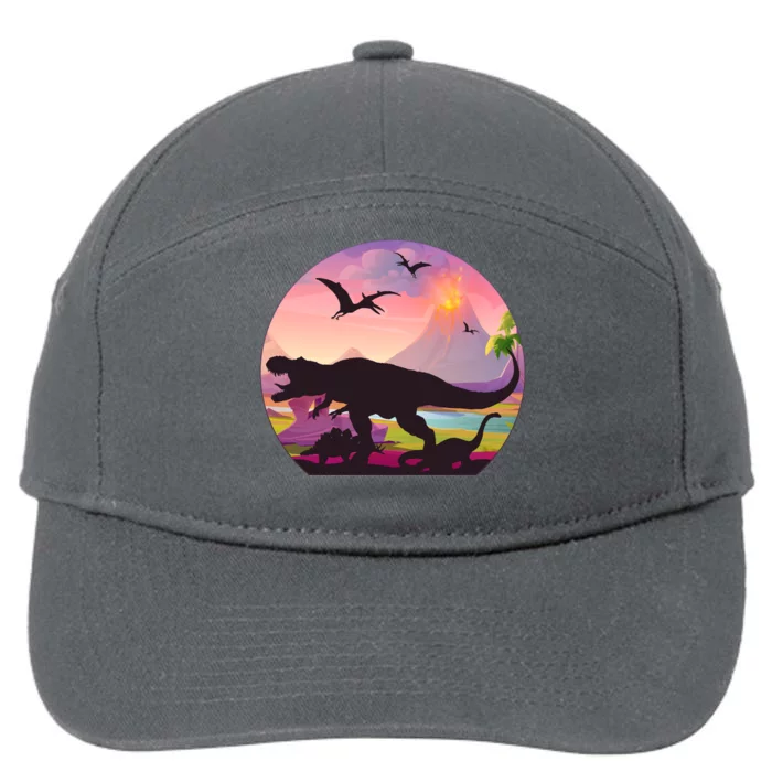 Cool Prehistoric Dinosaur Land 7-Panel Snapback Hat