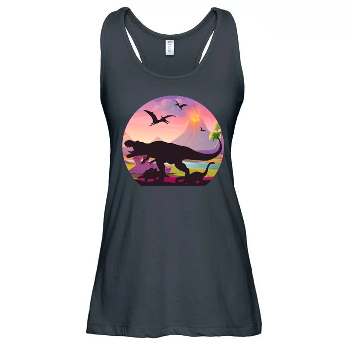 Cool Prehistoric Dinosaur Land Ladies Essential Flowy Tank