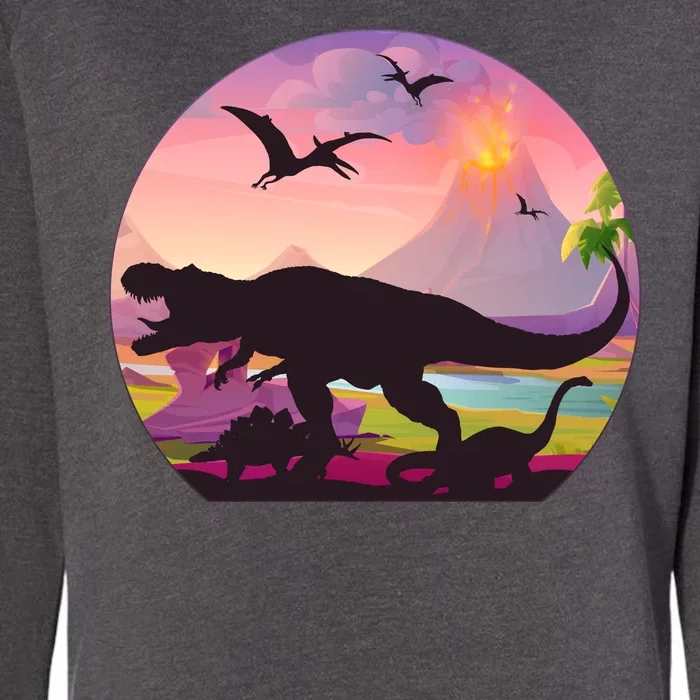 Cool Prehistoric Dinosaur Land Womens California Wash Sweatshirt