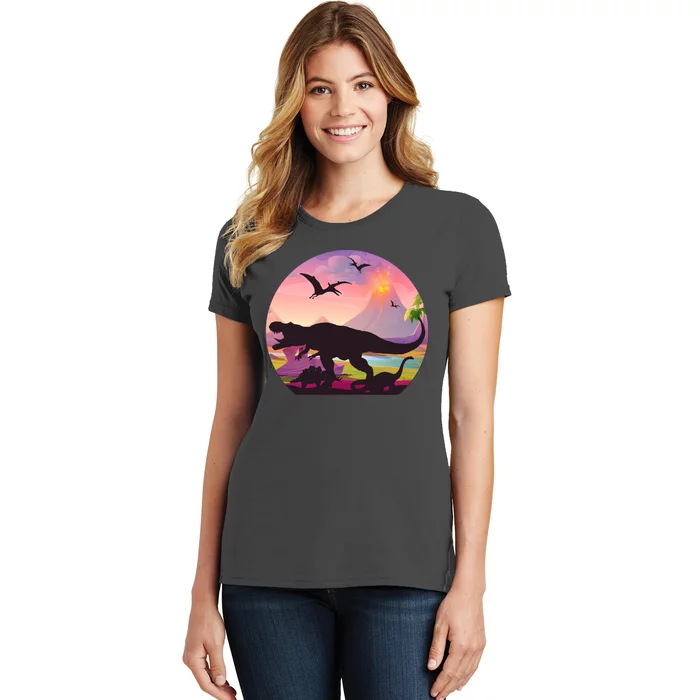 Cool Prehistoric Dinosaur Land Women's T-Shirt