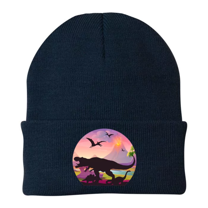 Cool Prehistoric Dinosaur Land Knit Cap Winter Beanie