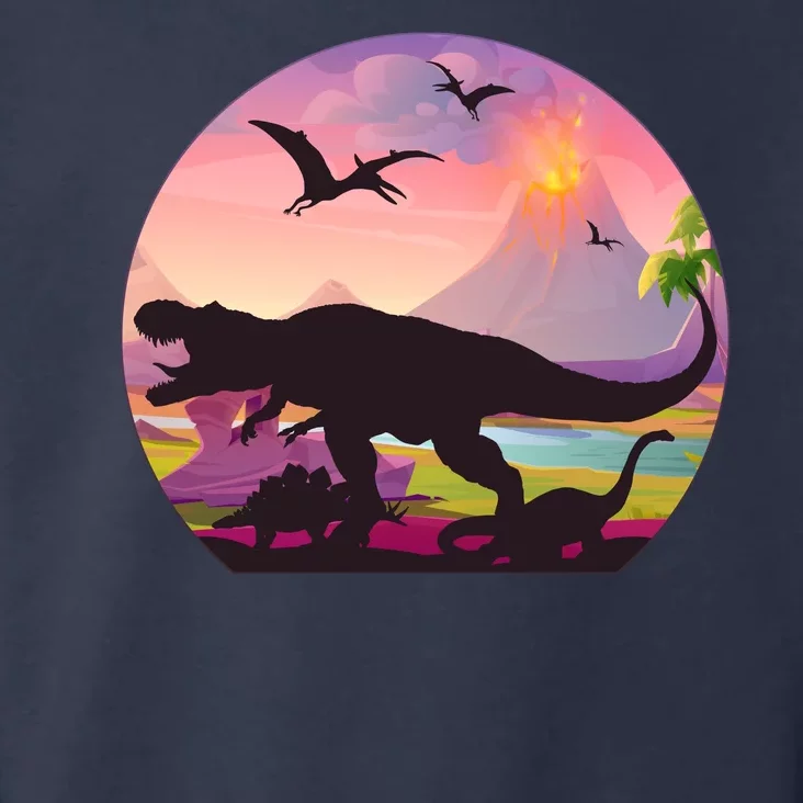 Cool Prehistoric Dinosaur Land Toddler Hoodie