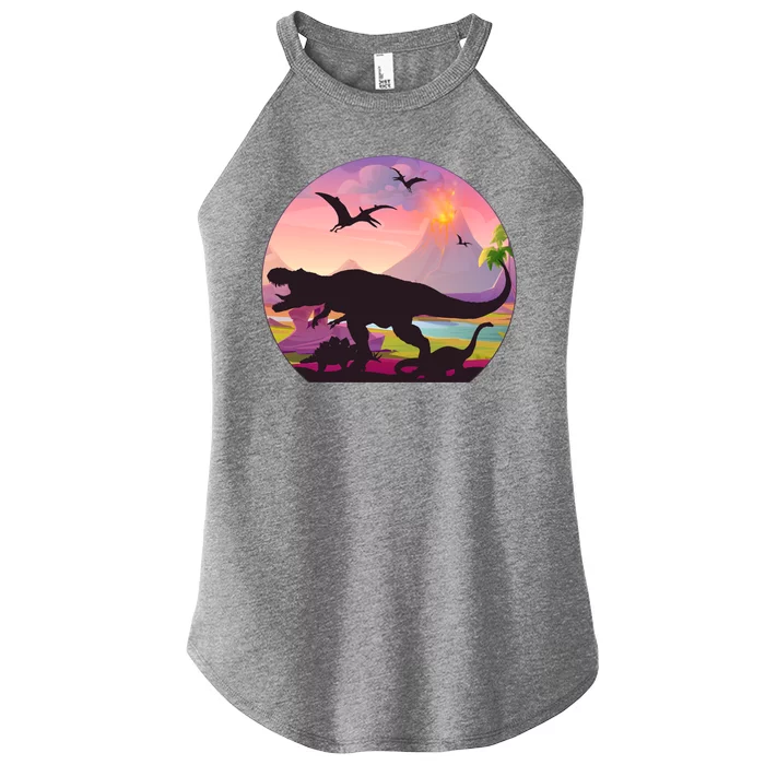 Cool Prehistoric Dinosaur Land Women’s Perfect Tri Rocker Tank