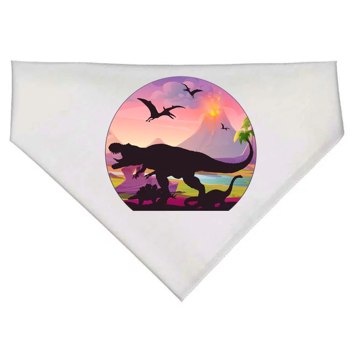 Cool Prehistoric Dinosaur Land USA-Made Doggie Bandana