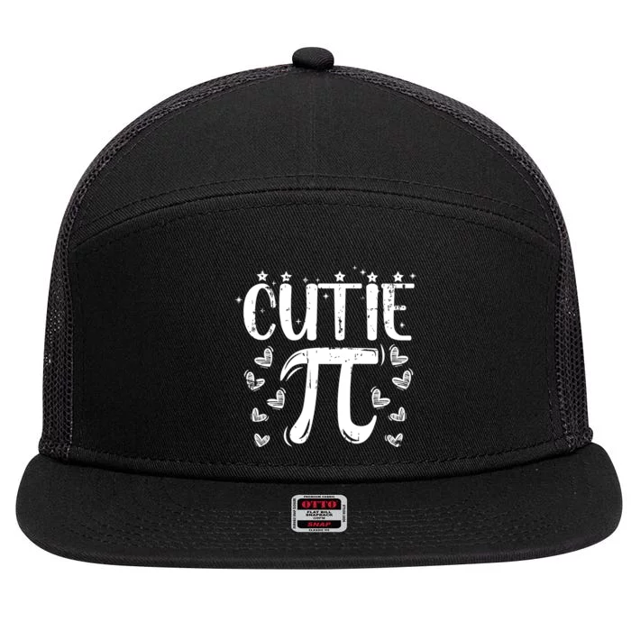 Cutie Pi Day Math Lover Gift 7 Panel Mesh Trucker Snapback Hat