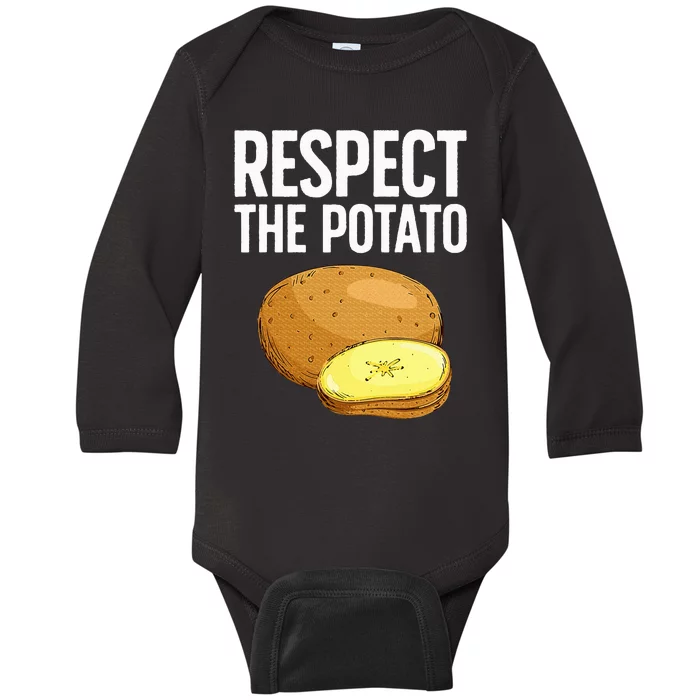 Cool Potato Design For Vegetable Potato Lover Baby Long Sleeve Bodysuit