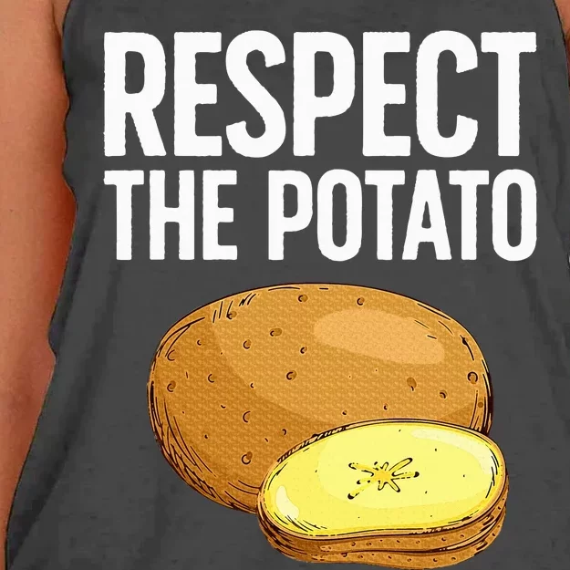 Cool Potato Design For Vegetable Potato Lover Women's Knotted Racerback Tank