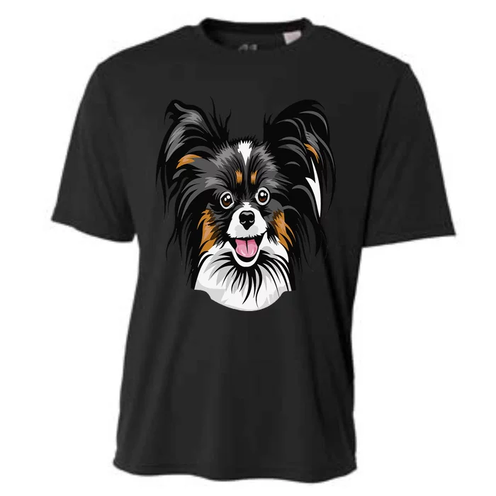 Cool Papillion Dog Face Cooling Performance Crew T-Shirt