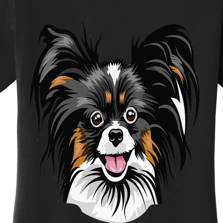 Cool Papillion Dog Face Women's T-Shirt