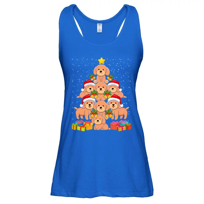 Cute Poodle Dog Christmas Tree For Dog Lover Xmas Funny Gift Ladies Essential Flowy Tank