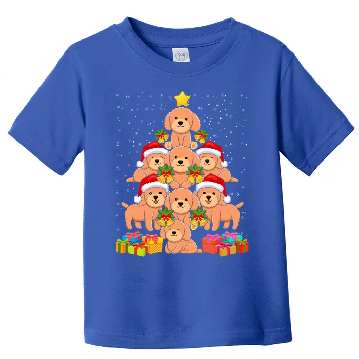 Cute Poodle Dog Christmas Tree For Dog Lover Xmas Funny Gift Toddler T-Shirt