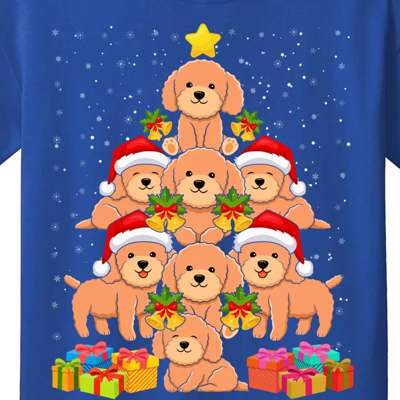 Cute Poodle Dog Christmas Tree For Dog Lover Xmas Funny Gift Kids T-Shirt