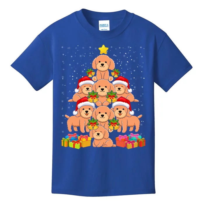 Cute Poodle Dog Christmas Tree For Dog Lover Xmas Funny Gift Kids T-Shirt