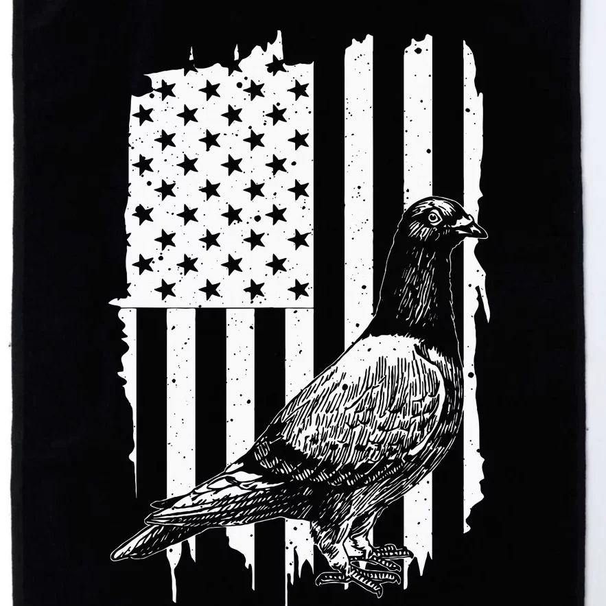 Cool Pigeon Design Women Patriotic Us Flag Pigeon Lovers Platinum Collection Golf Towel