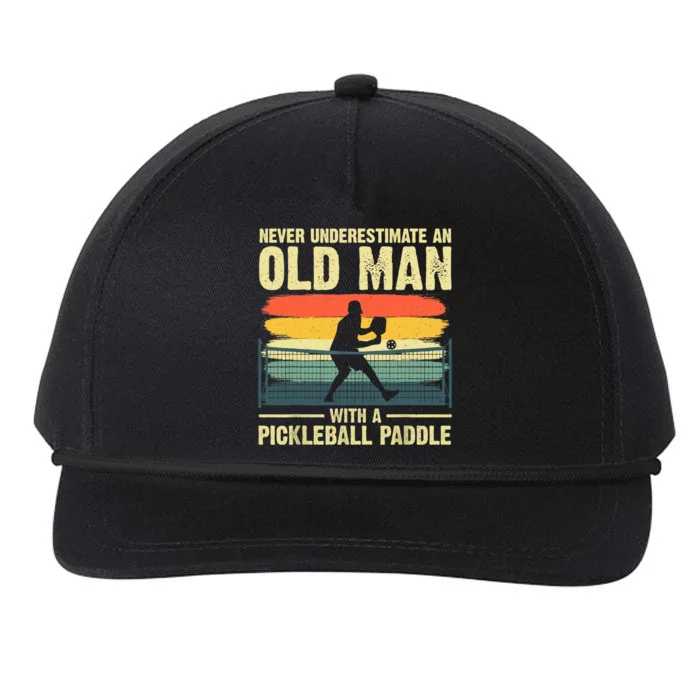 Cool Pickleball Design For Grandpa Pickleball Player Snapback Five-Panel Rope Hat