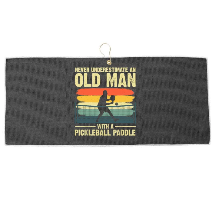 Cool Pickleball Design For Grandpa Pickleball Player Large Microfiber Waffle Golf Towel