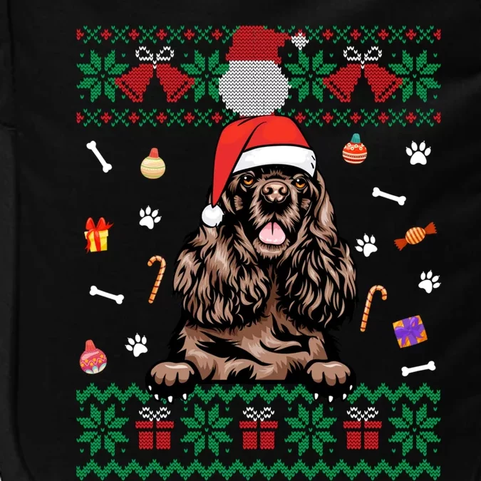 Cute Poodle Dog Ugly Christmas Sweater Santa Hat Xmas Gift Impact Tech Backpack