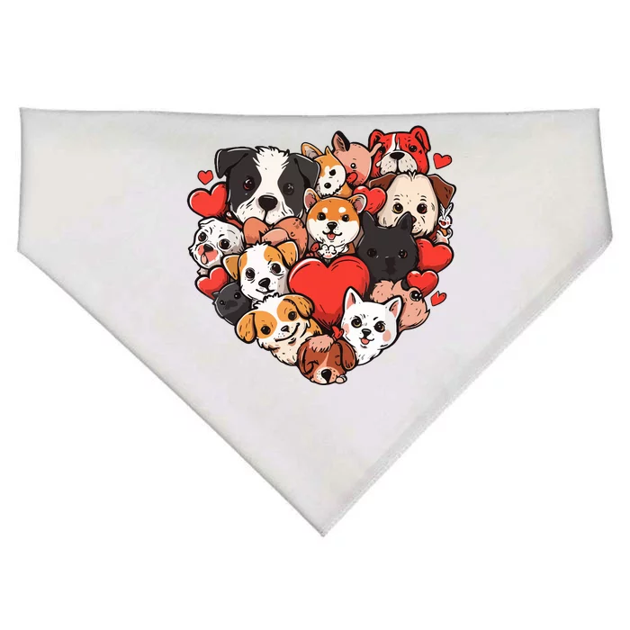 Cute Puppy Dog Heart Couple Boy Girl Valentines Day Costume USA-Made Doggie Bandana