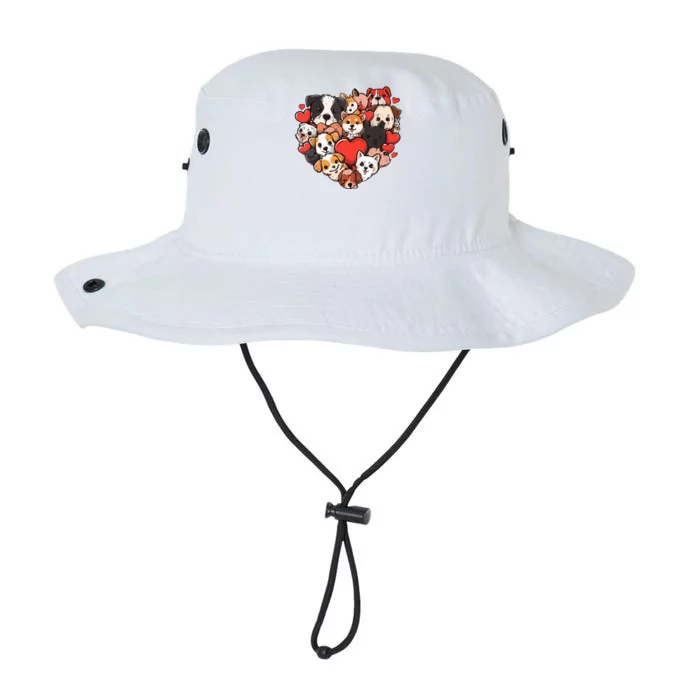 Cute Puppy Dog Heart Couple Boy Girl Valentines Day Costume Legacy Cool Fit Booney Bucket Hat