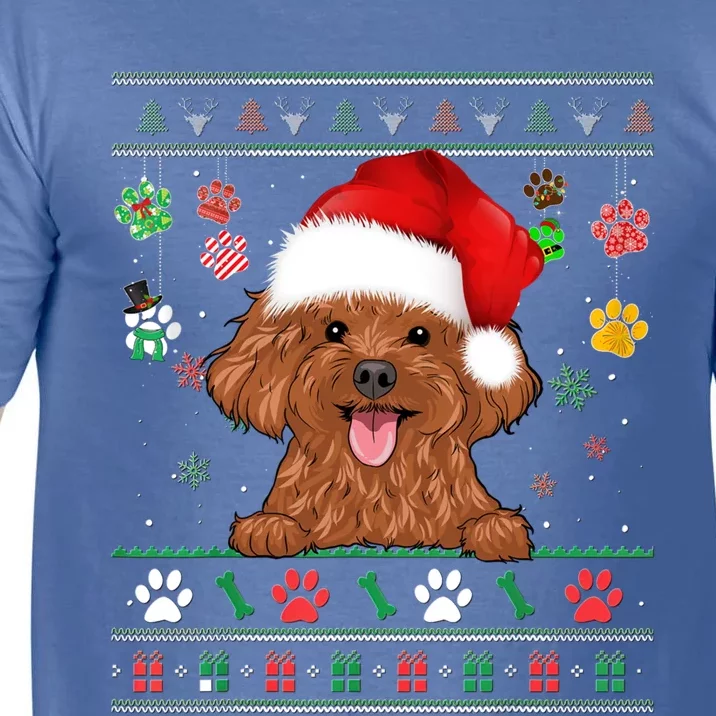 Cute Poodle Dog Xmas Santa Funny Ugly Christmas Gift Comfort Colors T-Shirt