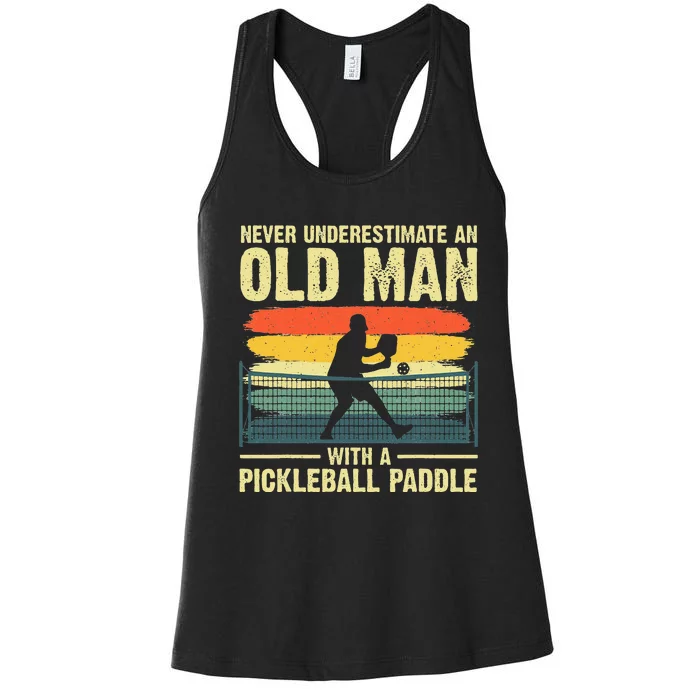 Cool Pickleball Design For Grandpa Pickleball Player Women's Racerback Tank