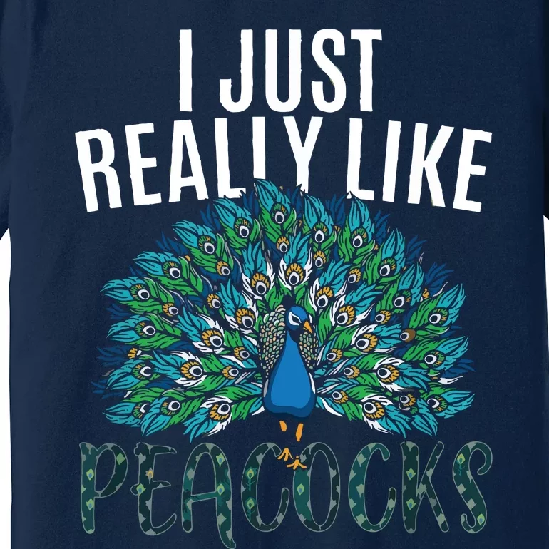 Cool Peacock Design For Men Women Bird Peacock Lovers Premium T-Shirt