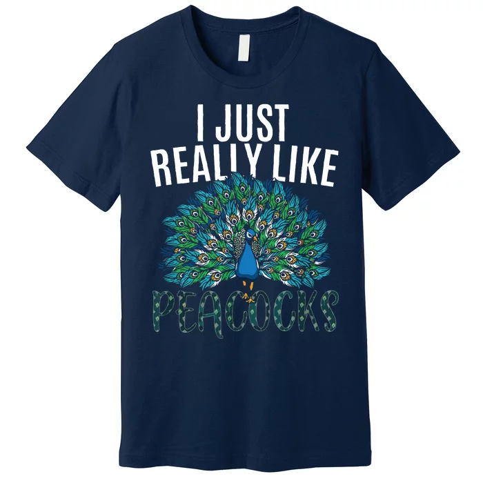 Cool Peacock Design For Men Women Bird Peacock Lovers Premium T-Shirt