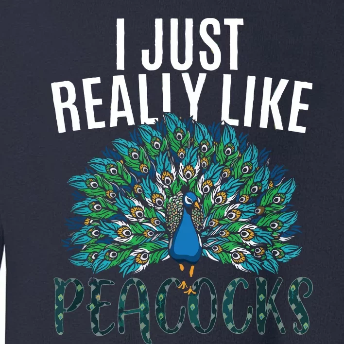 Cool Peacock Design For Men Women Bird Peacock Lovers Toddler Sweatshirt