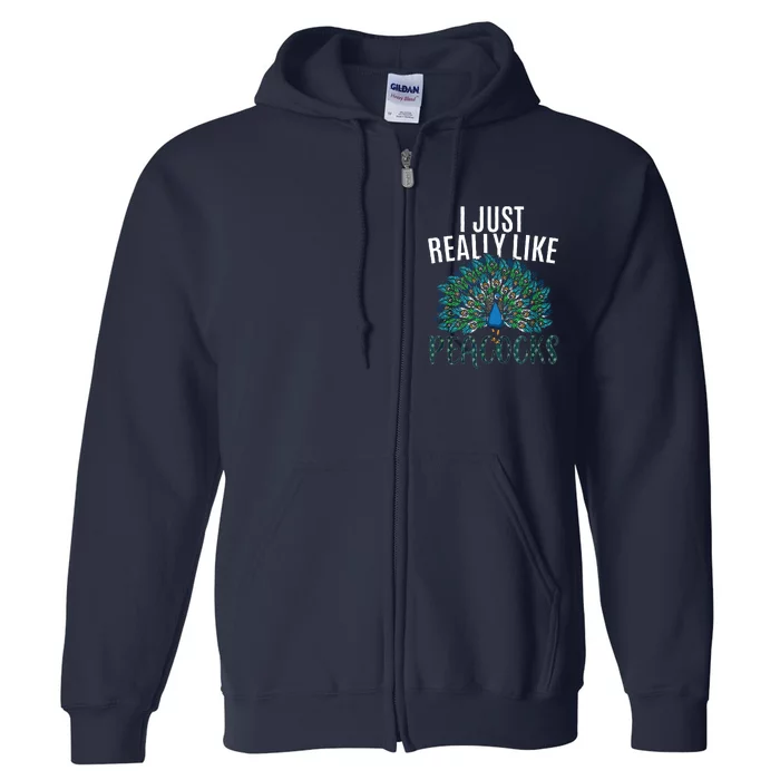 Cool Peacock Design For Men Women Bird Peacock Lovers Full Zip Hoodie