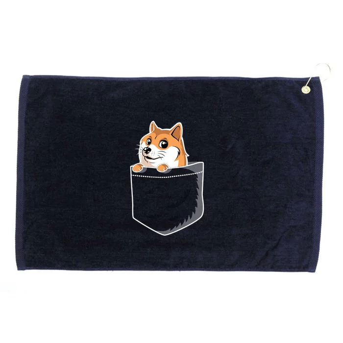 Cute Pocket Dog Design Grommeted Golf Towel