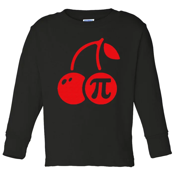 Cherry Pi Day Funny Math Nerd Pie Teacher 3.14 Toddler Long Sleeve Shirt