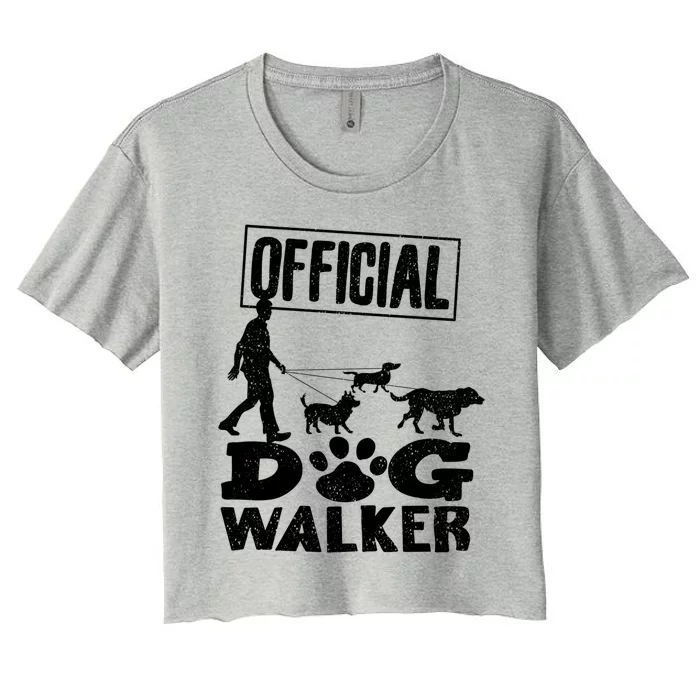 Cute Professional Dog Walker Funny Pet Lover Gift Funny Gift Women's Crop Top Tee