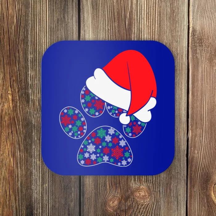 Cute Paw Dog Santa Hat Christmas Xmas Outfit Gift Coaster