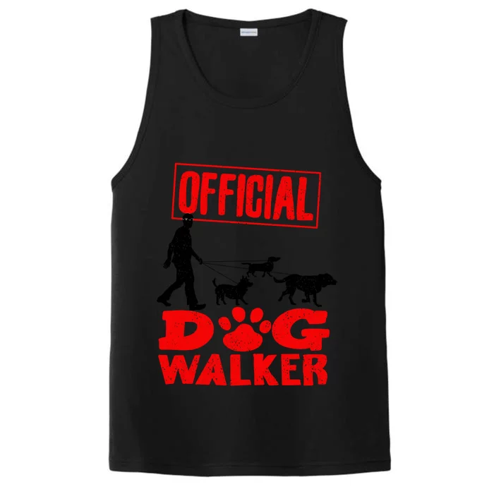 Cute Professional Dog Walker Funny Pet Lover Gift Performance Tank