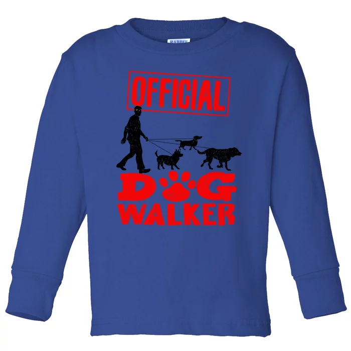 Cute Professional Dog Walker Funny Pet Lover Gift Toddler Long Sleeve Shirt