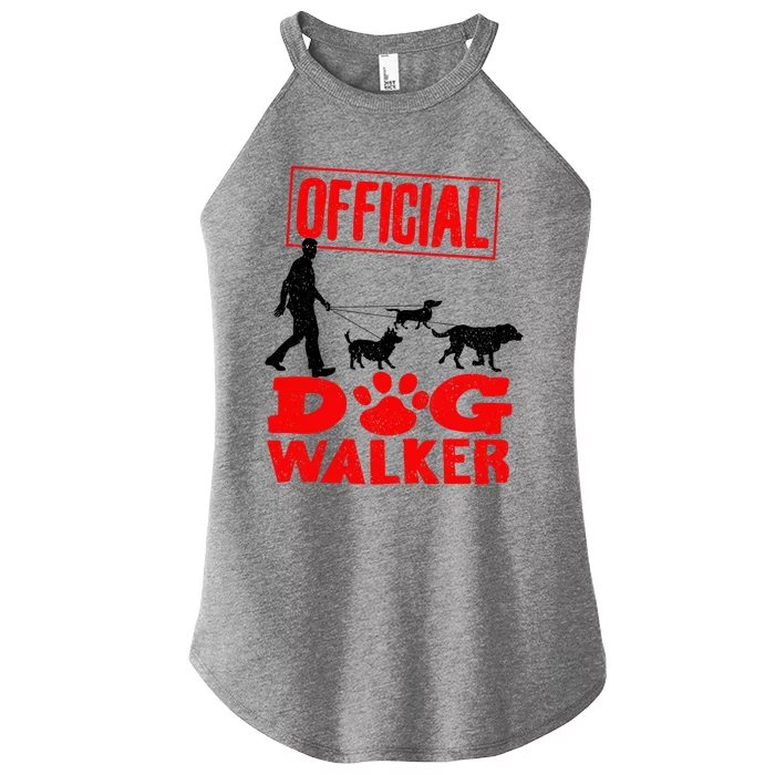 Cute Professional Dog Walker Funny Pet Lover Gift Women’s Perfect Tri Rocker Tank