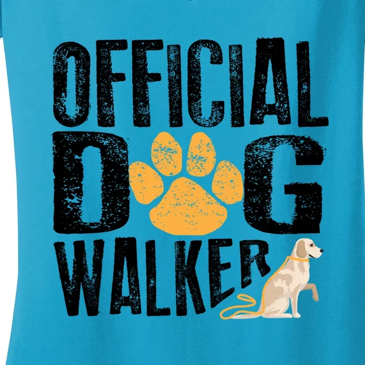 Cute Professional Dog Walker Funny Pet Lover Gift Funny Gift Women's V-Neck T-Shirt