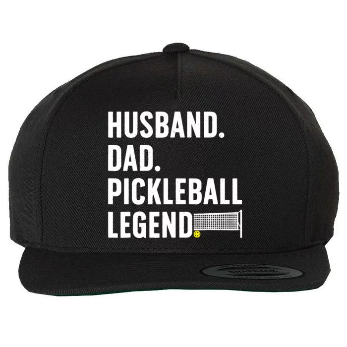 Cool Pickleball Design For Husband Dad  Pickleball Player Wool Snapback Cap