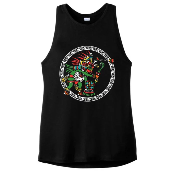 Civilization People Ethnic Aztec Symbol Art Ancient Gift Ladies Tri-Blend Wicking Tank