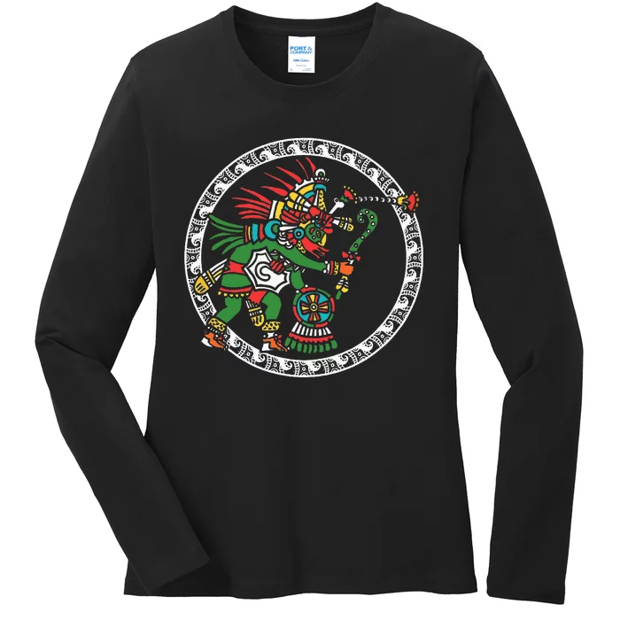 Civilization People Ethnic Aztec Symbol Art Ancient Gift Ladies Long Sleeve Shirt