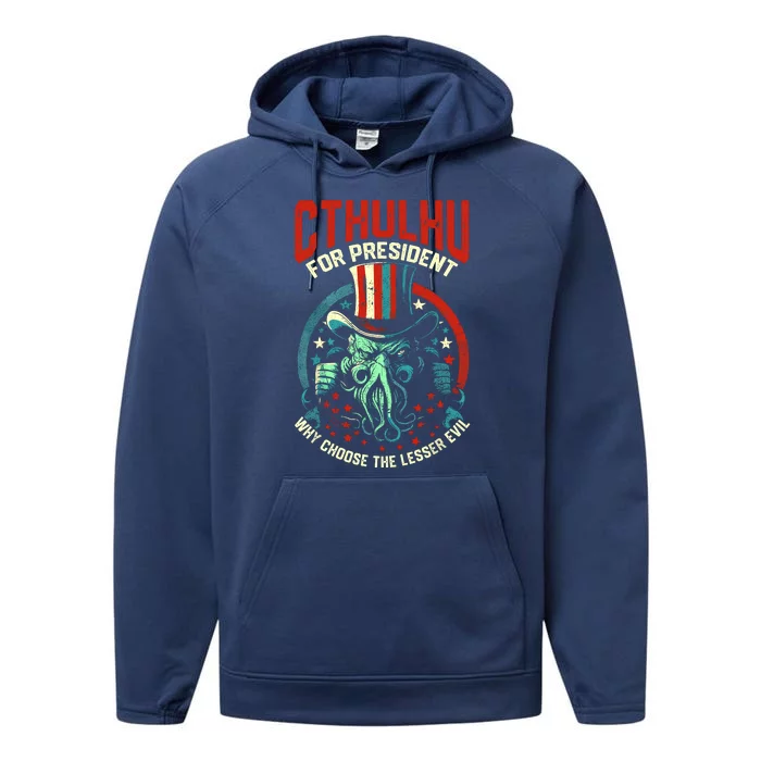 Cthulhufor President Election 2024 Cosmic Horror Performance Fleece Hoodie