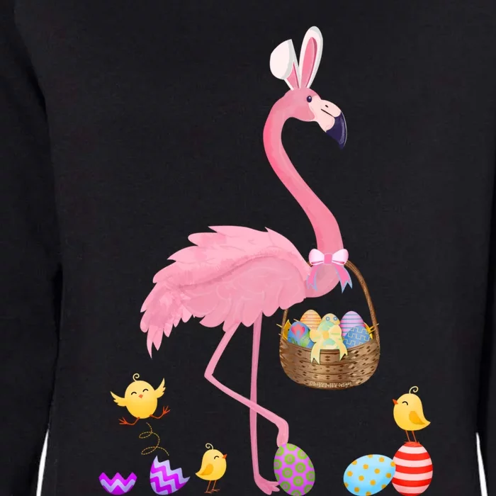 Cool Pretty Easter Gift Flamingo With Easter Basket Gift Womens California Wash Sweatshirt