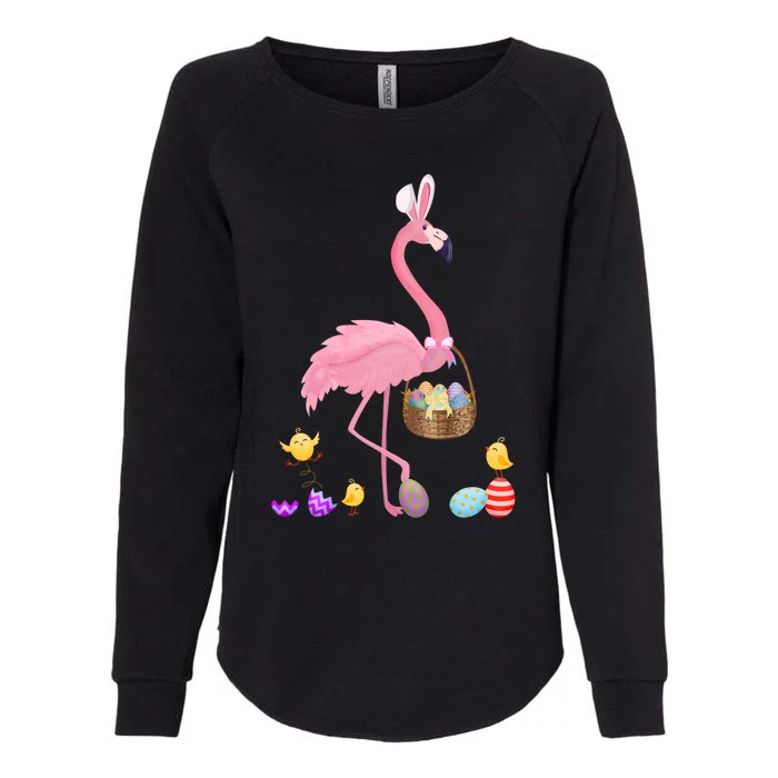 Cool Pretty Easter Gift Flamingo With Easter Basket Gift Womens California Wash Sweatshirt