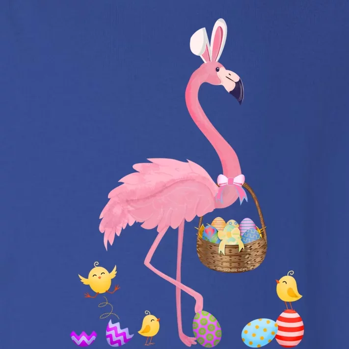 Cool Pretty Easter Gift Flamingo With Easter Basket Gift Toddler Long Sleeve Shirt