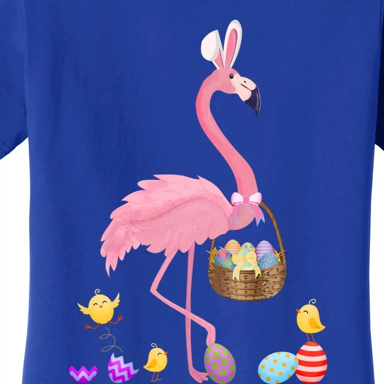 Cool Pretty Easter Gift Flamingo With Easter Basket Gift Women's T-Shirt