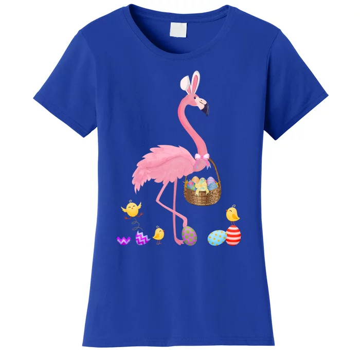 Cool Pretty Easter Gift Flamingo With Easter Basket Gift Women's T-Shirt