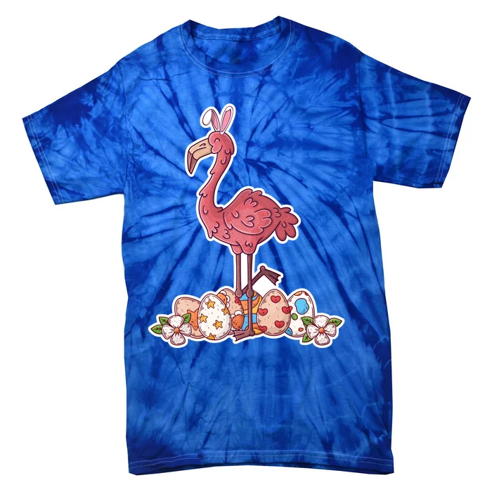 Cute Pink Easter Flamingo Bunny Easter Egg Hunt Great Gift Tie-Dye T-Shirt