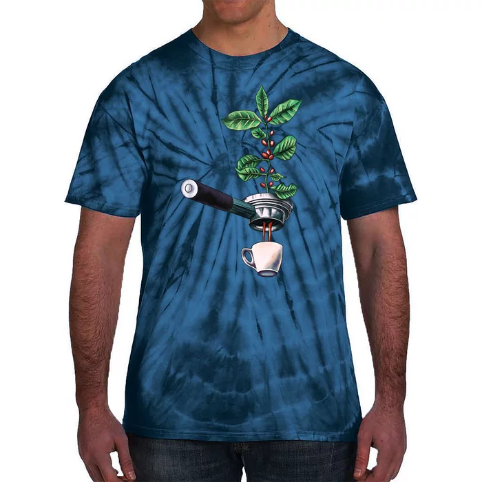 Coffee Plant Espresso Barista Tie-Dye T-Shirt