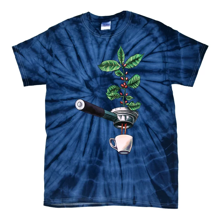 Coffee Plant Espresso Barista Tie-Dye T-Shirt